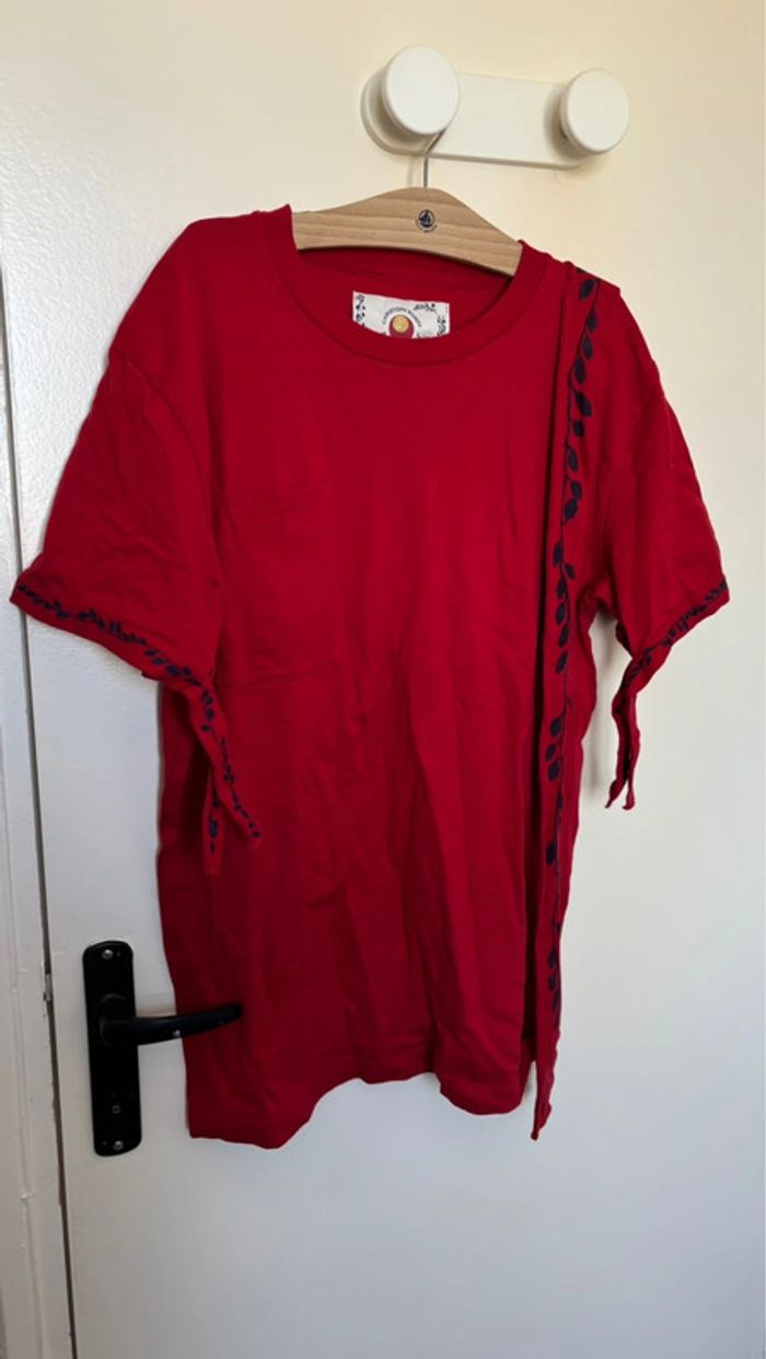 T shirt rouge Petit Bateau x Christoph Rumpf taille L en très bon état