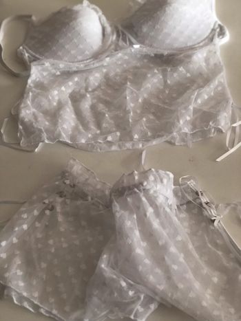 Ensemble Neuf bustier corset + shorty blanc dentelle Mariage lingerie sexy