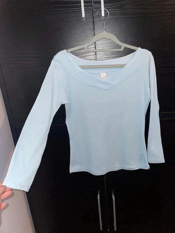 tee-shirt 3/4 bleu clair camaieu L