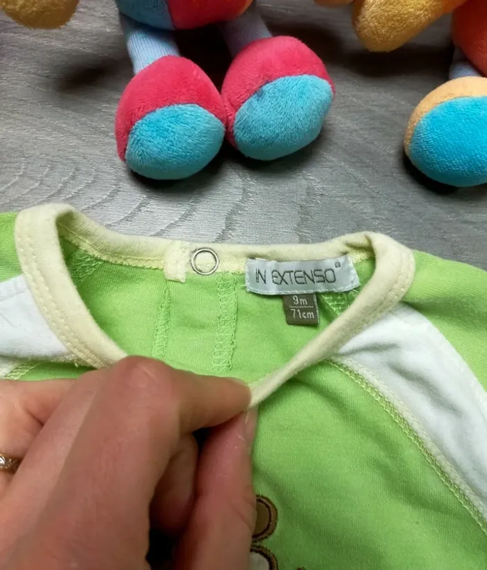 Grenouillère singe verte bébé garçon 9 mois In Extenso - photo numéro 3