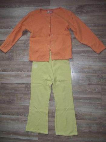 Pyjama côtelé jaune et orange Orchestra (1) 8 ans