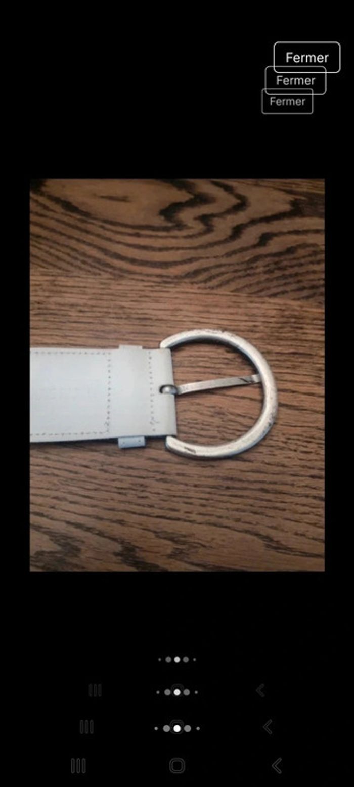 Ceinture blanche Terre Bleue en cuir cm 90/95 - photo numéro 10
