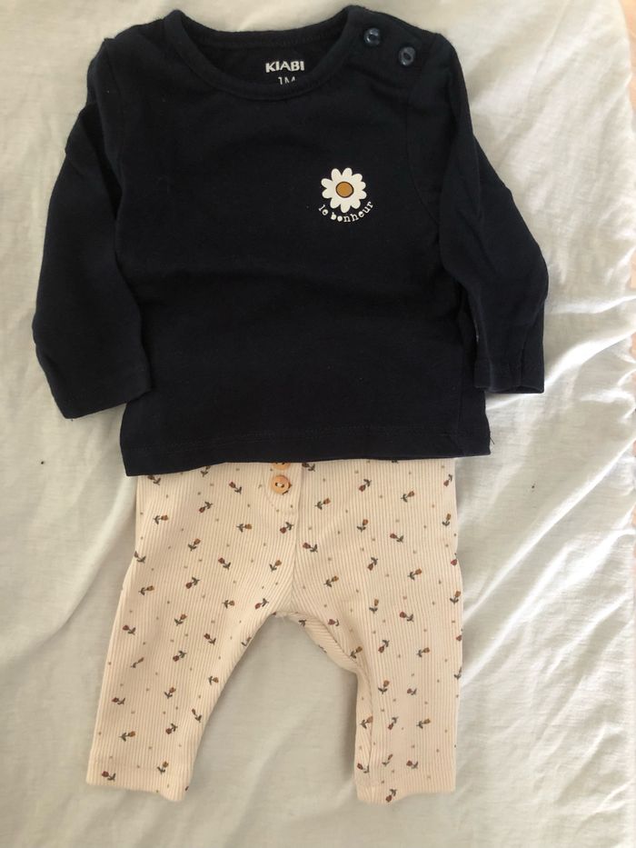 Ensemble T-shirt manches longues & pantalon taille 1 mois