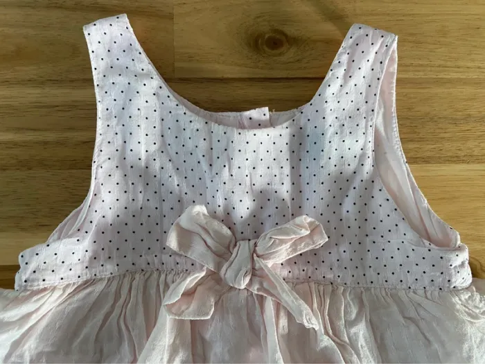 Robe sergent major rose petit pois noir - photo numéro 2