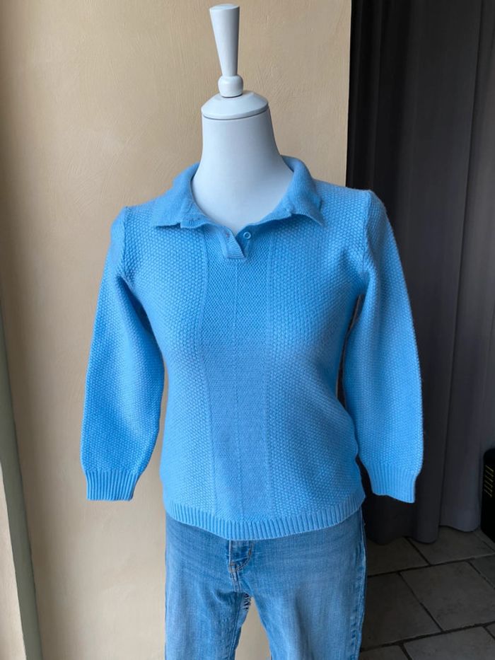 Pull bleu ciel vintage XS - photo numéro 8