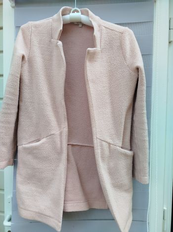 Manteau veste Clockhouse mi longue rose pâle