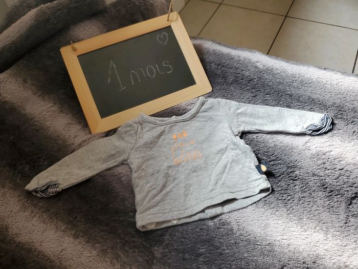 Tee shirt manches longues bebe 1 mois
