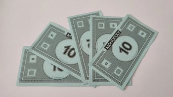 Lot x5 billets de 10 pièce détachée jeu de société Monopoly mauvais perdants Hasbro Gaming #B77