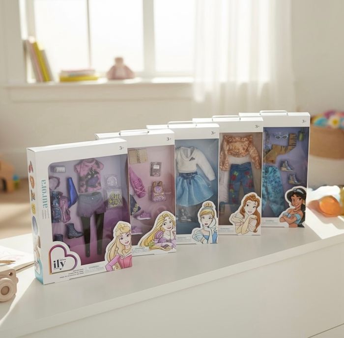 Lot 5 boites de vêtements princesse Disney poupée « barbie »