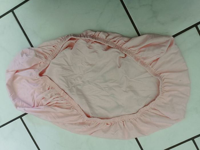 Drap housse rose bébé 55cm - photo numéro 2
