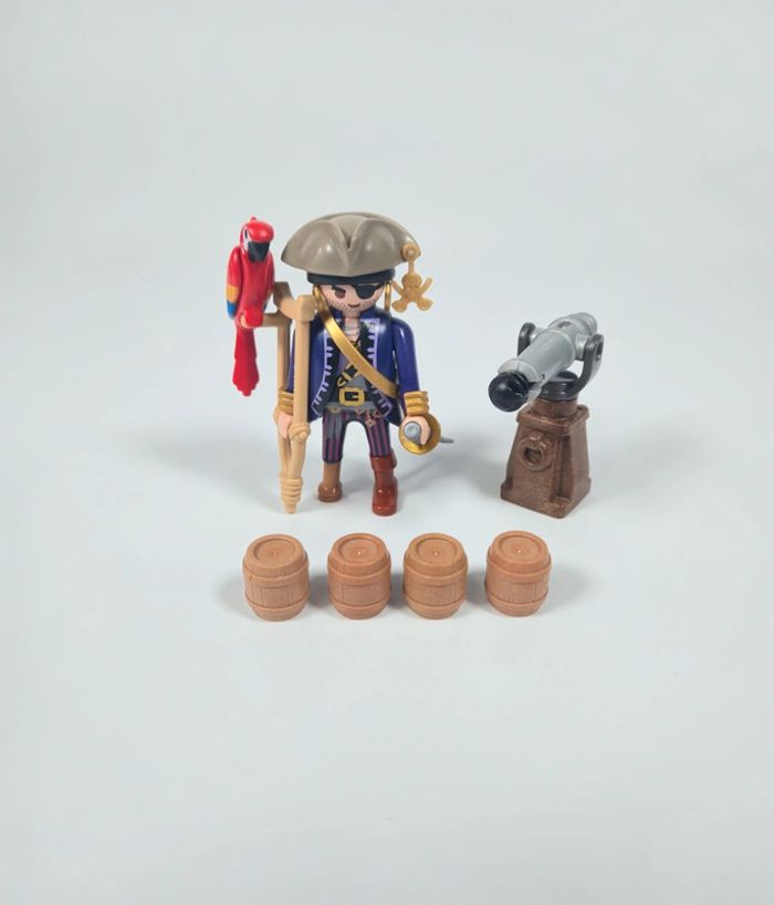 Playmobil figurine Pirate et son Perroquet Rouge