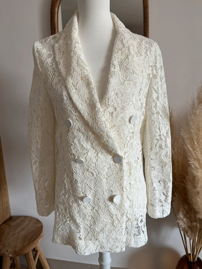 Blazer blanc/crème Zara - photo numéro 3