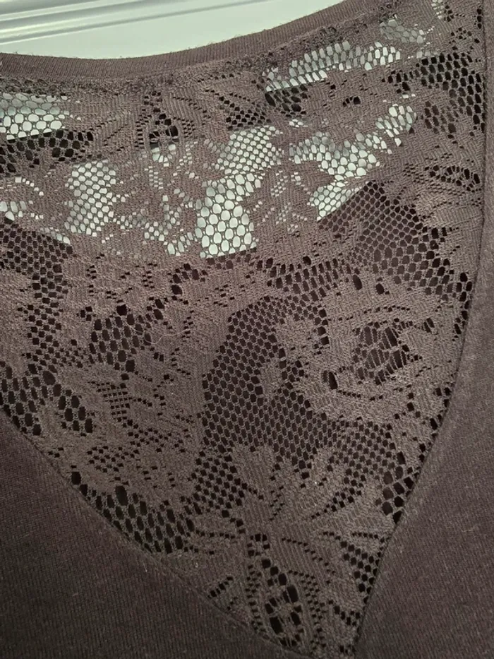 T shirt noir dentelle femme S Jennyfer - photo numéro 3