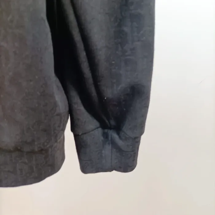 Sweat noir Made in Italy 100 % coton, col cheminée, poche kangourou, ton sur ton taille LA1369 - photo numéro 6