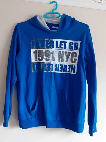 Pull à capuche bleu Gémo 16 ans