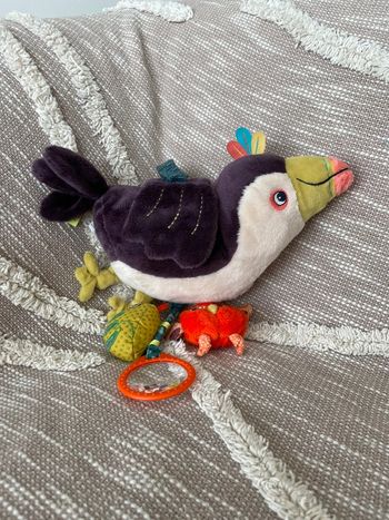 Peluche doudou d’éveil 26cm moulin roty dans la jungle toucan violet parfait état