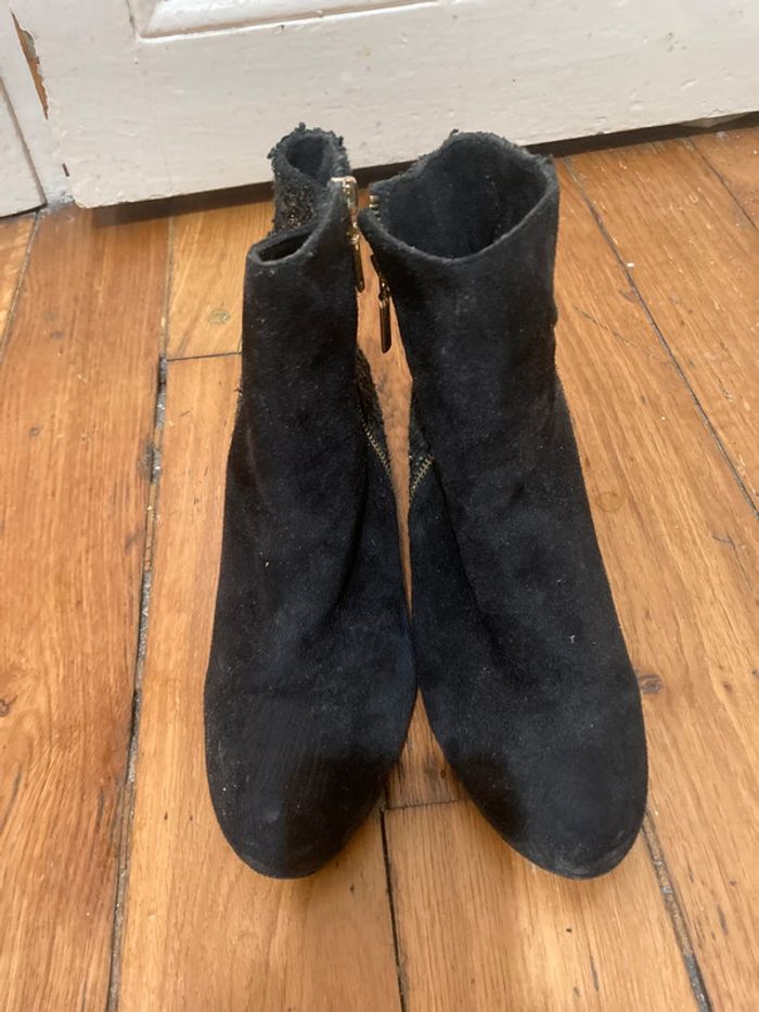 Bottines Chocolate Schubar noires et dorées - Taille 38 - photo numéro 6