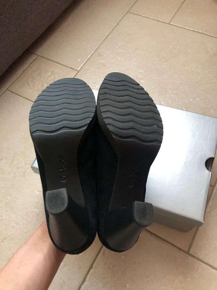 Richelieu bottines Gabor T38 cuir velours noir - photo numéro 5