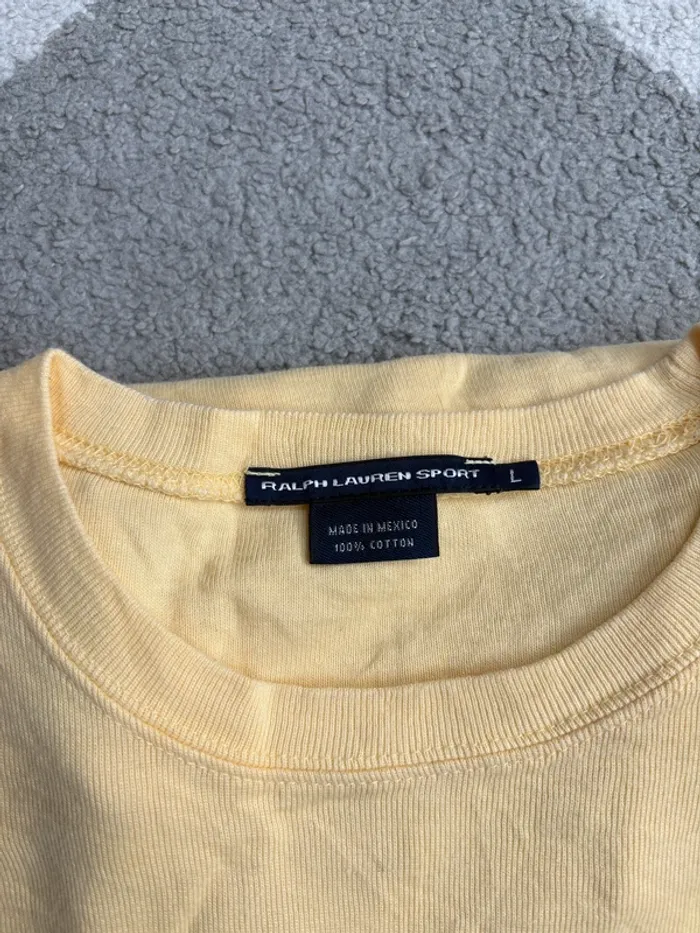 Tee-shirt à manches longues Ralph Lauren Sport | Jaune pâle | Taille L - photo numéro 4