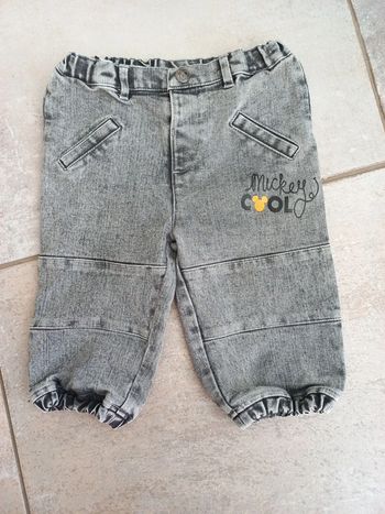 Jean gris clair Mickey cool Disney baby 12 mois