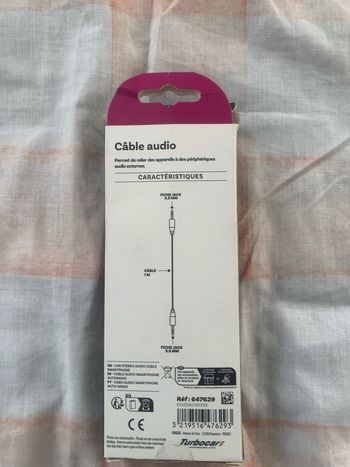 Câble audio fiche jack. 3,5 mm