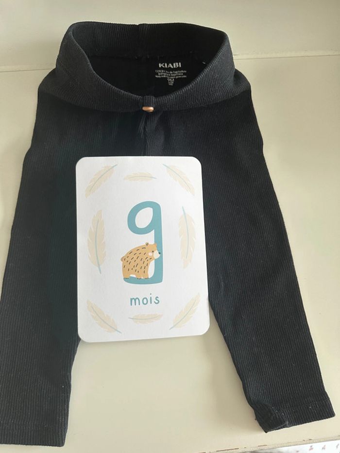 Legging noir côtelé