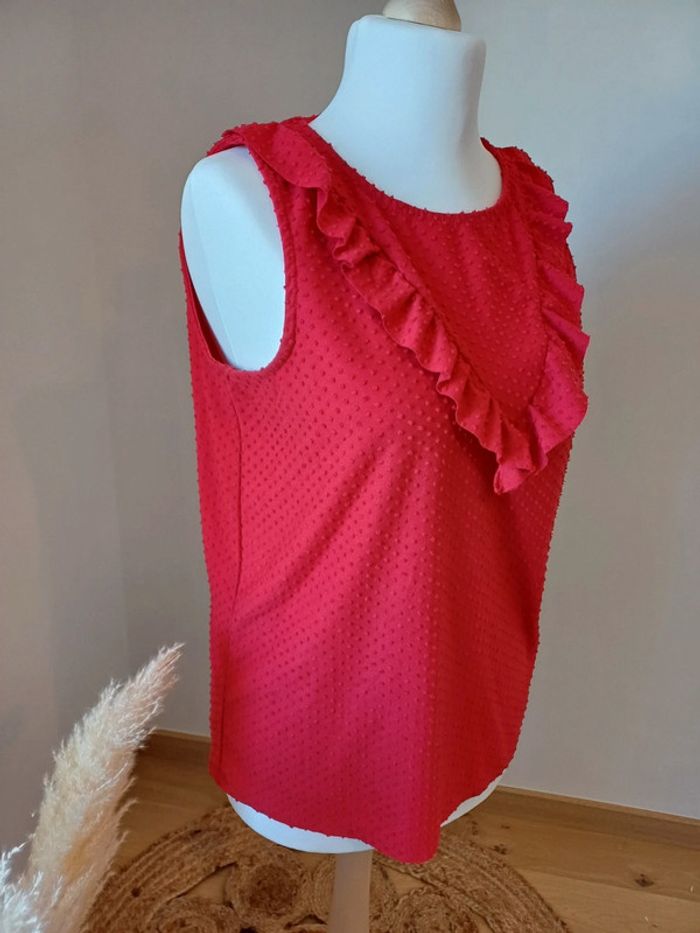 Blouse rouge sans manches Kiabi taille L 40 - photo numéro 5