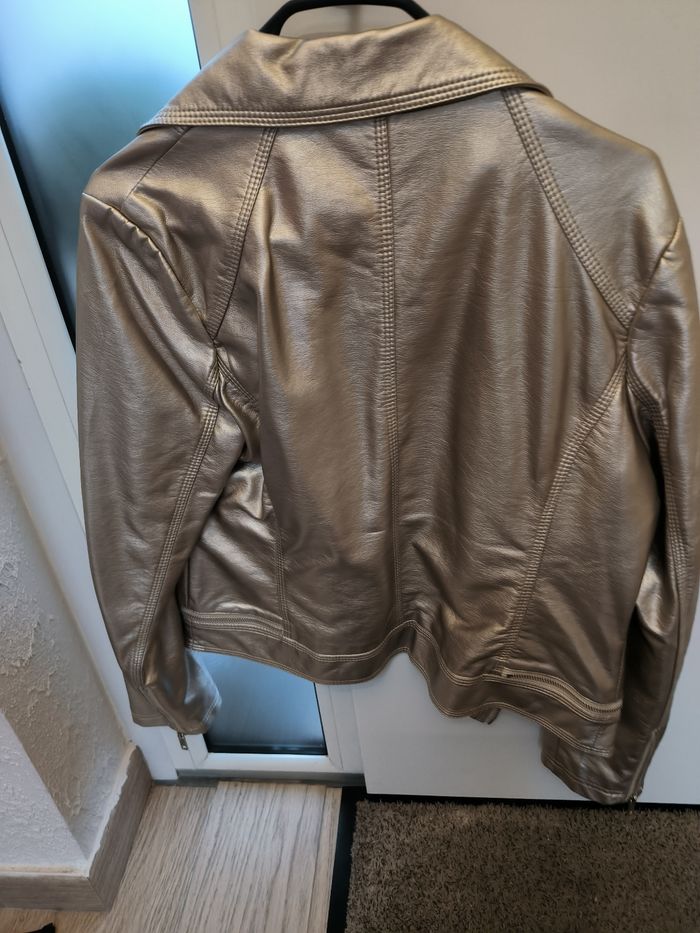 Blouson simili cuir dorée - photo numéro 3
