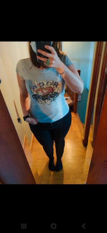 T shirt gris clair rock taille L années 90