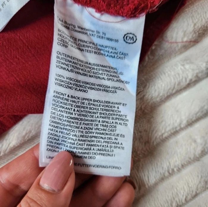 Blouse bordeaux fluide – Empiècements transparents – Taille 42 – C&A Yessica – Bon état - photo numéro 10