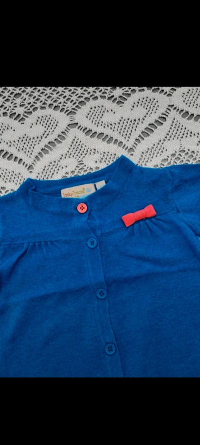 💙Gilet bleu 6 mois Tricky Tracks - photo numéro 2
