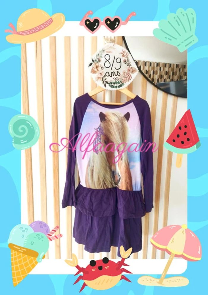 Robe violette cheval 8/9ans bpc