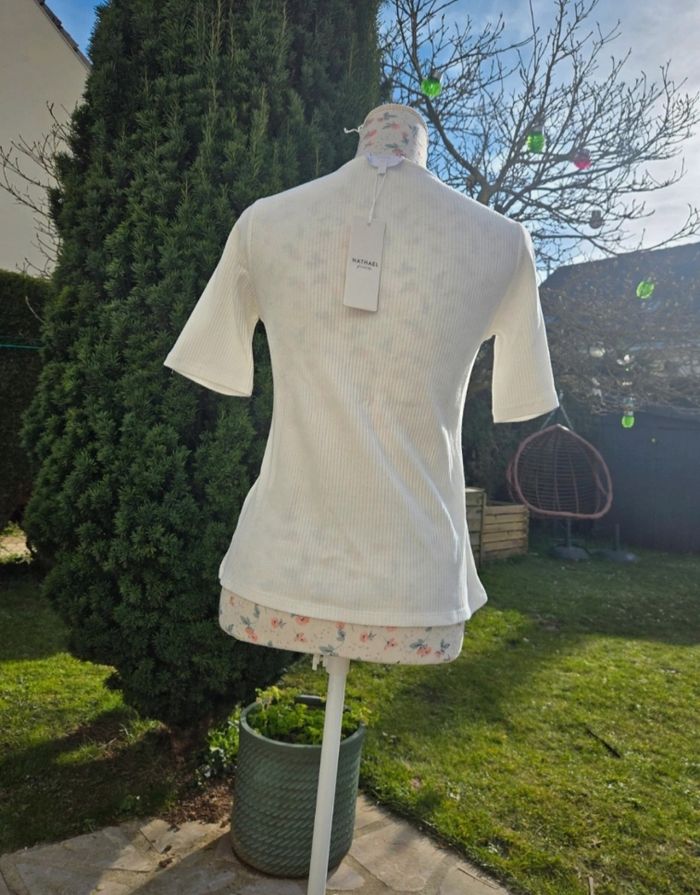 Tee-shirt en coton blanc taille L - photo numéro 2