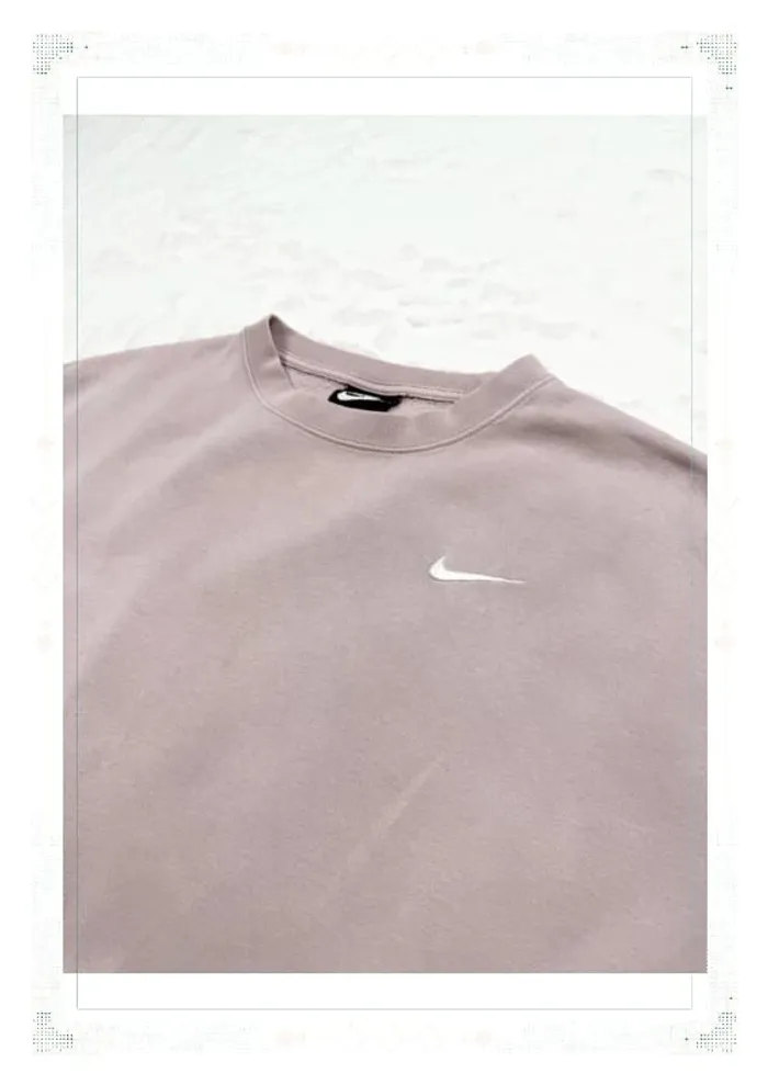 Nike pull crop top coupe large rose femme taille S coton - photo numéro 4