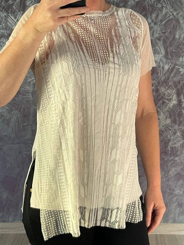 Superbe top Zara blanc cassé élégant dentelle