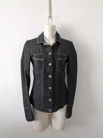Veste en jean brodée - Marithé + François Girbaud - taille XS