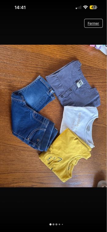 Lot 2 teeshirt une blouse un legging effet jeans