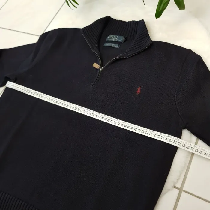 Pull Camionneur half demi zip Ralph Lauren XL Noir - photo numéro 10