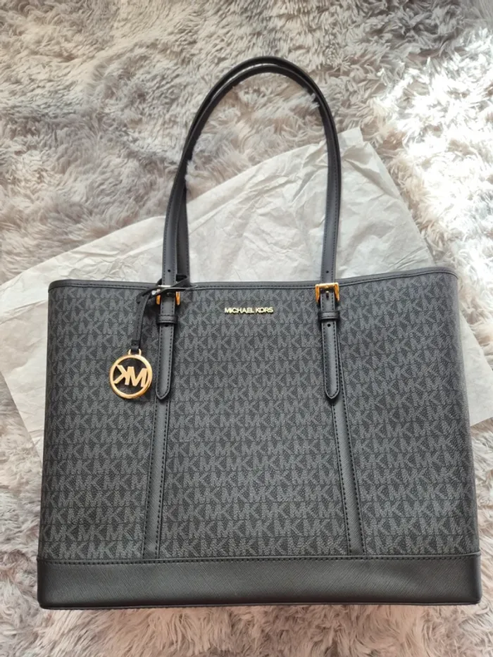 Sac Michael Kors – Tote Jet Set Travel – Noir Monogramme