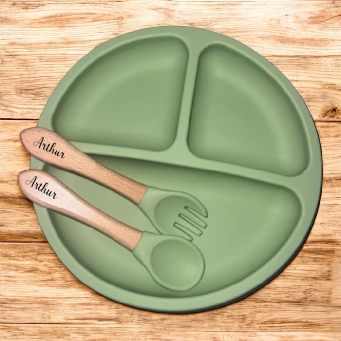 Set repas en silicone assiette+couverts personnalisés - photo numéro 9