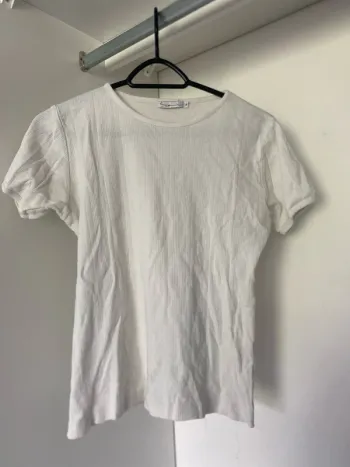 Teeshirt blanc côtelé S