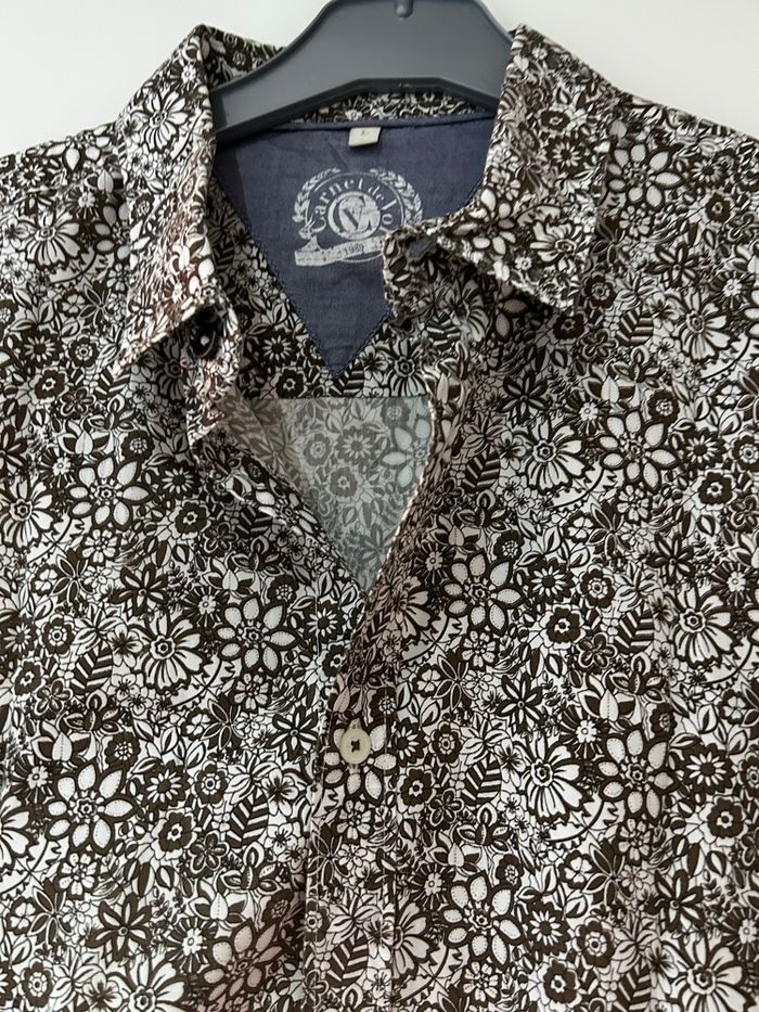 Très belle chemise homme Carnet de Vol blanche à motifs - photo numéro 2