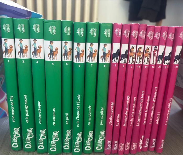 Lot bibliothèque rose et verte - photo numéro 2