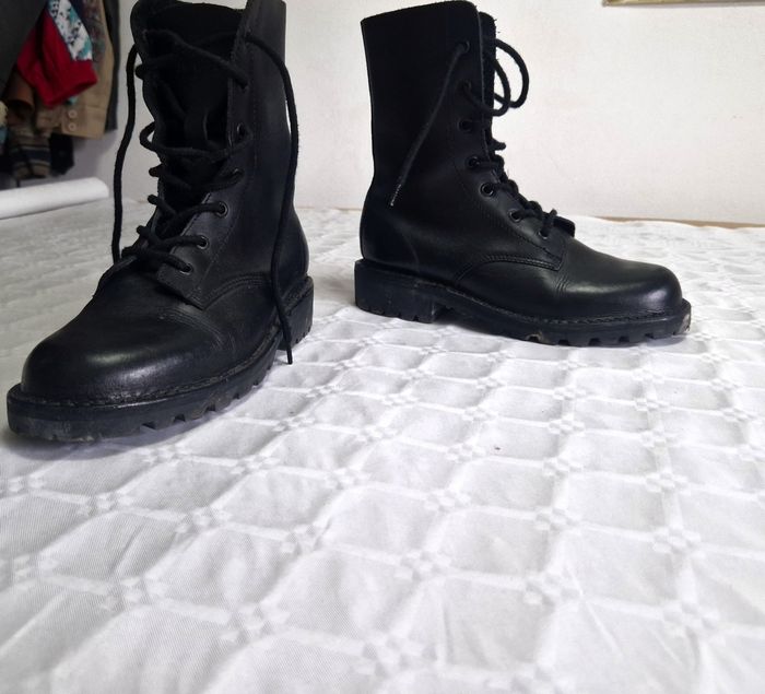 Rangers  / Boots , noir  , cuir véritable  , femme  , taille 38 - photo numéro 3