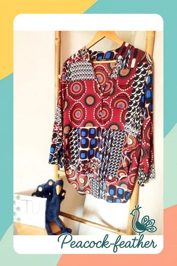 Blouse bordeaux imprimé TU