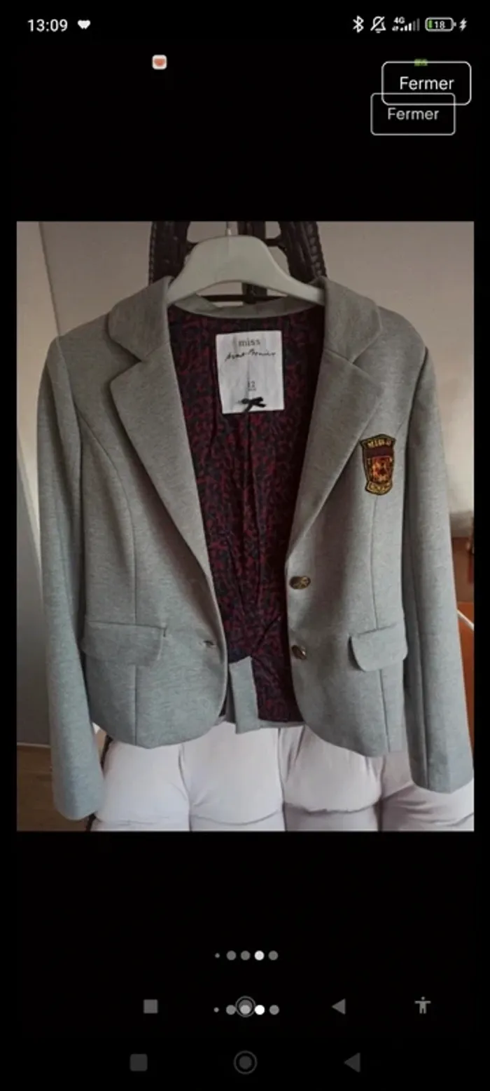 Veste grise écusson miss ça avant-première 12 ans - photo numéro 9