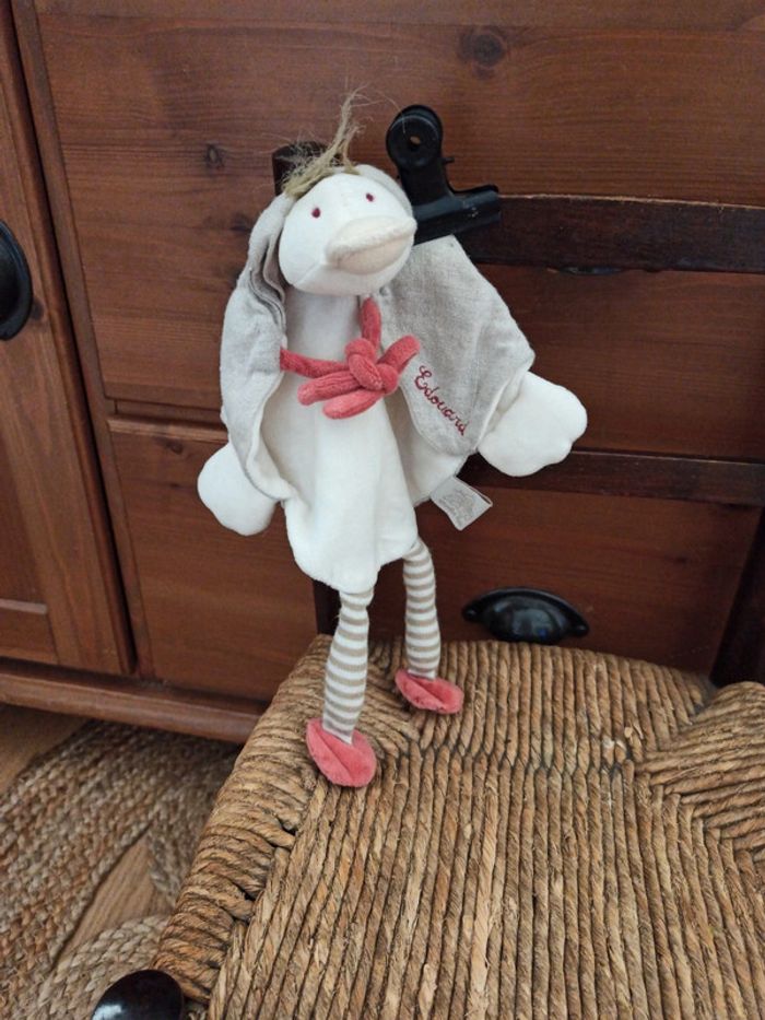 Doudou Edouard canard beige moulin roty tbe - photo numéro 2