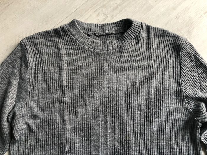 MM3- Pull gris vintage côtelé T 42-44 - photo numéro 5