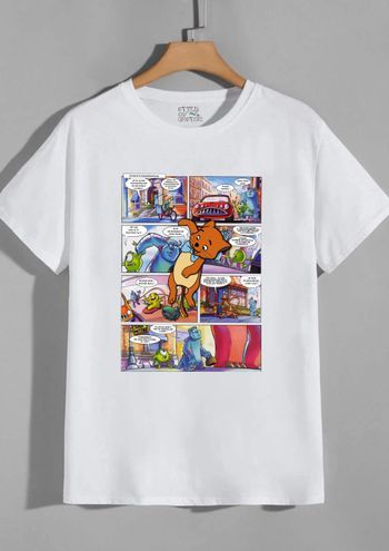 T-shirt bande dessinée mixte taille XS à XXL