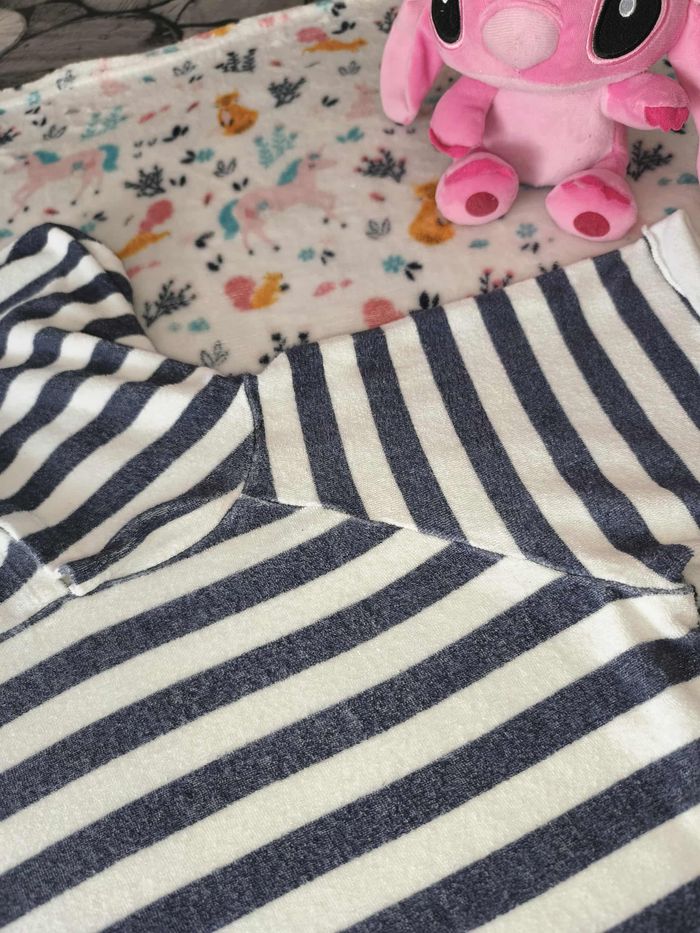 Robe manches courte fille Primark blanc et bleu marine taille 13 ans - photo numéro 2